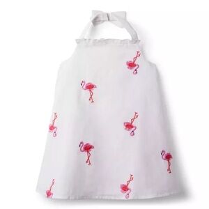 Flamingo Embroidered Halter Sundress